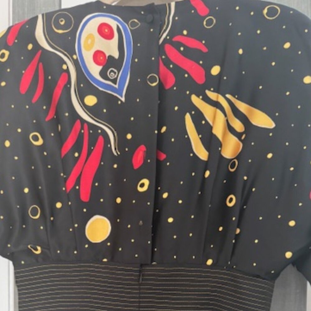 Ibe Vintage Silk Dress Celestial Moon Whimsigoth Artsy - Picture 4 of 10